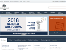 Tablet Screenshot of comcare.gov.au
